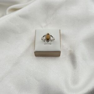 Sterling Silver 925 Marquise Tiger Eye Ring
